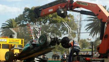 Rosberg chocó esta mañana