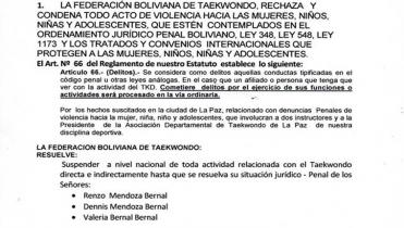 Taekwondo suspende a entrenadores